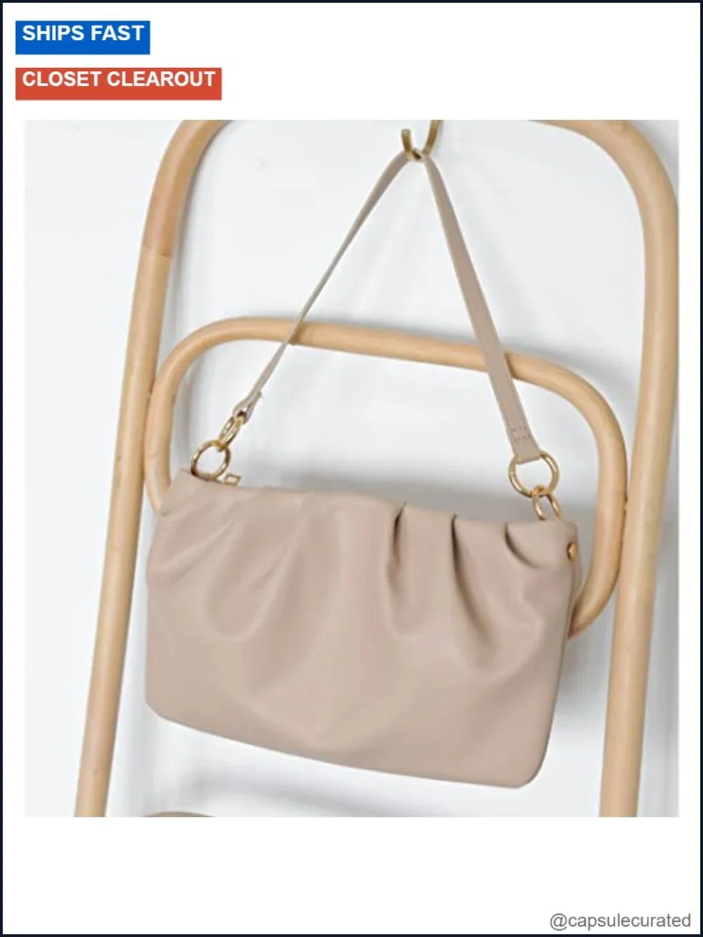 Ruched Hobo Shoulder Bag Cloud Pouch Convertible Clutch Soft Vegan Leather